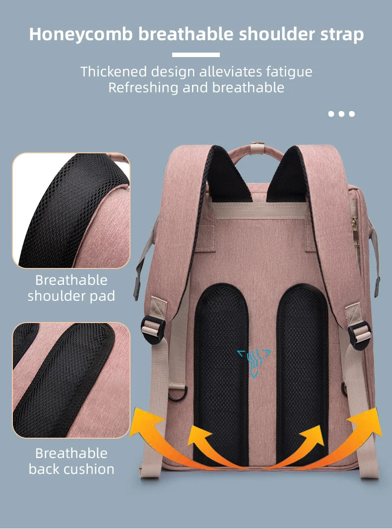 Portable Folding Mommy Bag Lightweight Large-capacity Baby Backpack Female Mommy Outing Bag Foldable Crib Bed Bags Mummy Bag